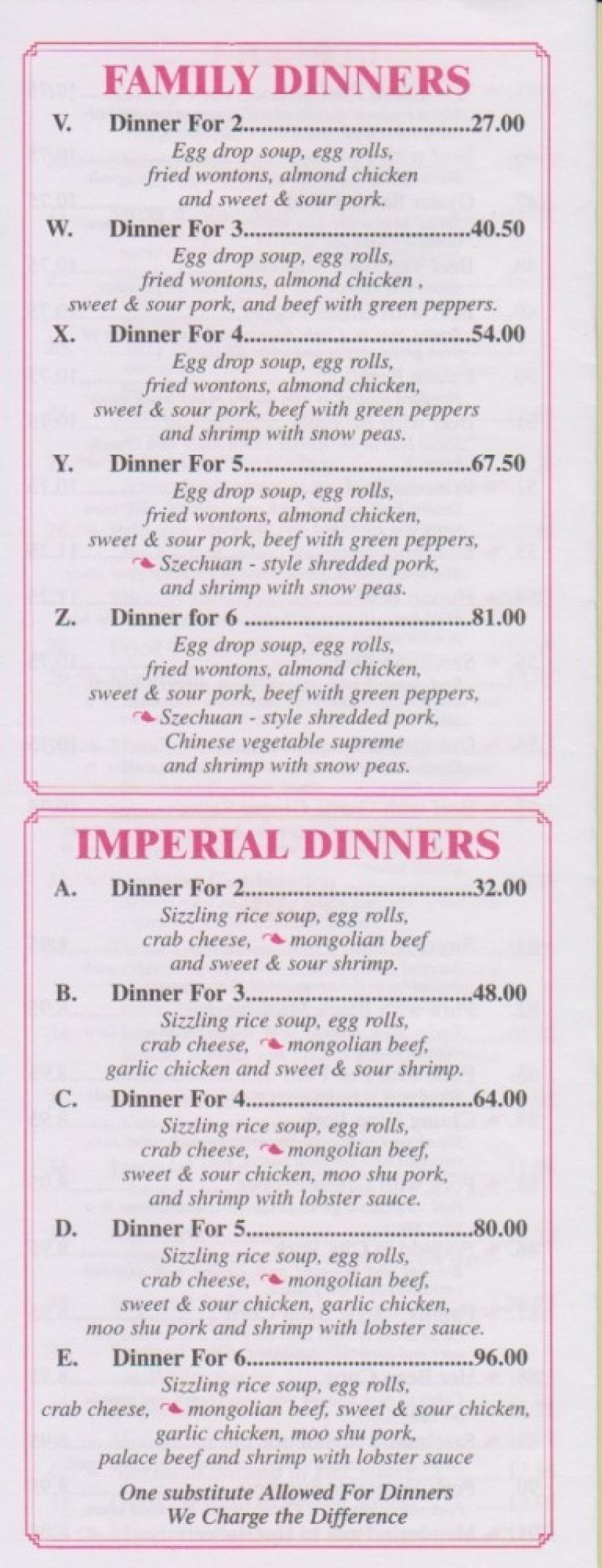 Forbidden City Chinese Restaurant Menu Pulse